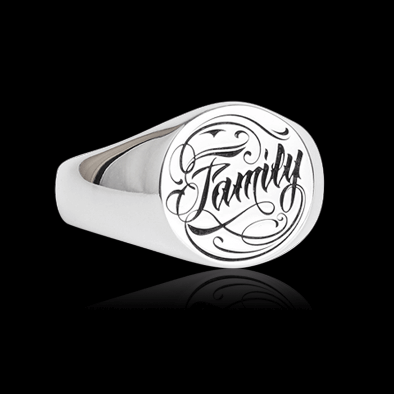Family Letter 925 Sterling Silver Adjustable Ring 01 | RoyalLuster.com