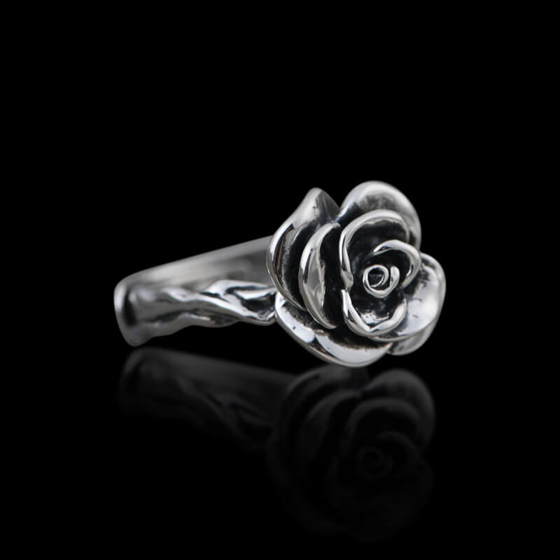 Fashion Rose 925 Sterling Silver Open Ring 02 | RoyalLuster.com