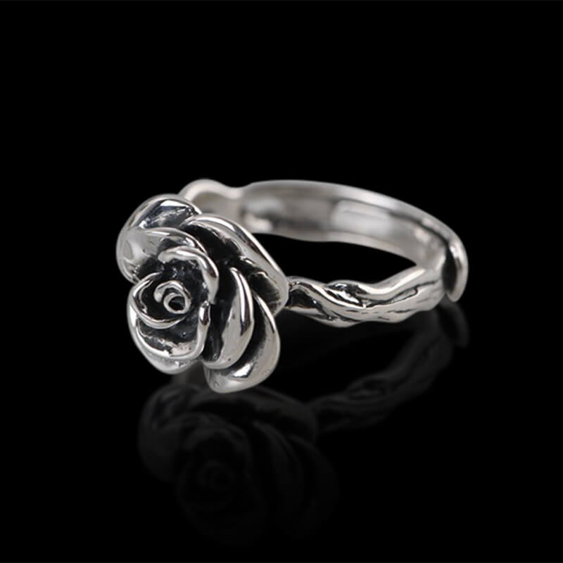 Fashion Rose 925 Sterling Silver Open Ring 03 | RoyalLuster.com