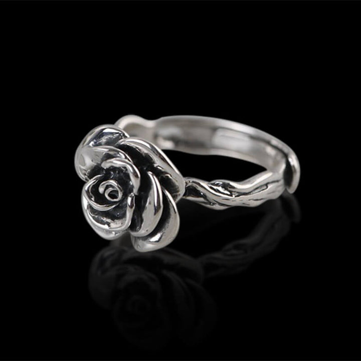 Fashion Rose 925 Sterling Silver Open Ring 03 | RoyalLuster.com