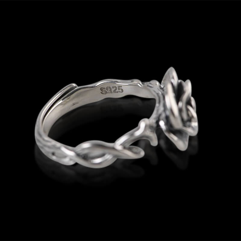 Fashion Rose 925 Sterling Silver Open Ring 04 | RoyalLuster.com