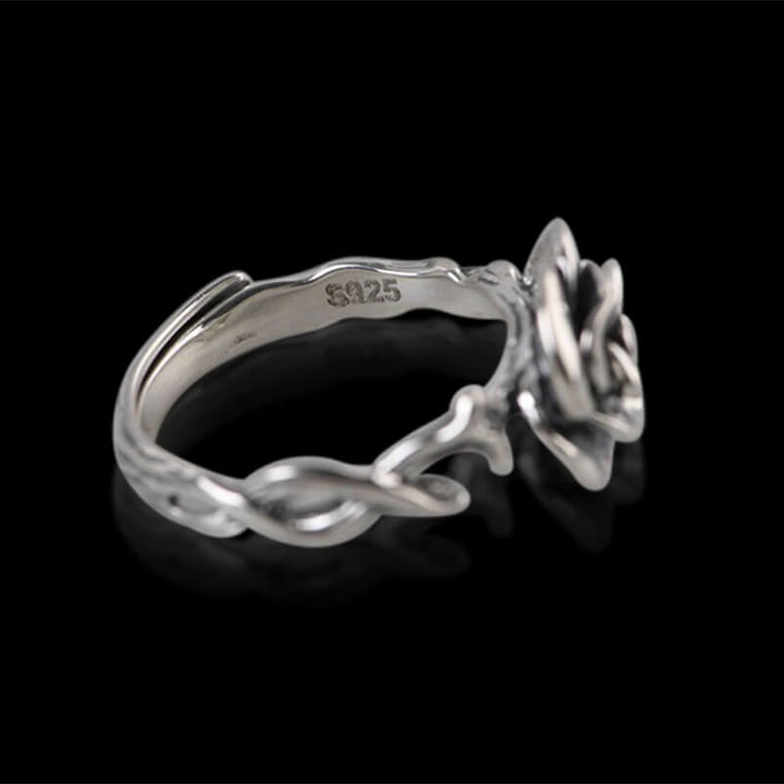 Fashion Rose 925 Sterling Silver Open Ring 04 | RoyalLuster.com