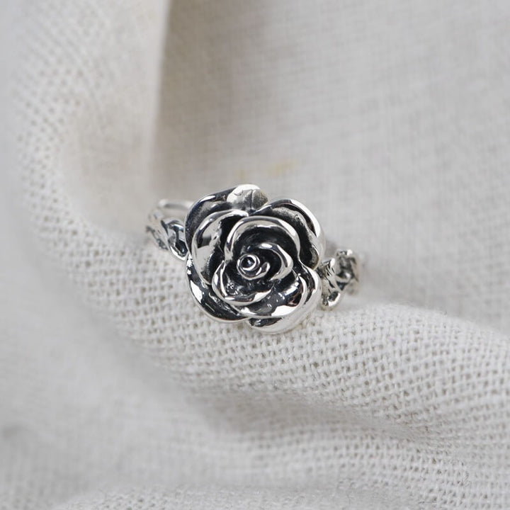 Fashion Rose 925 Sterling Silver Open Ring