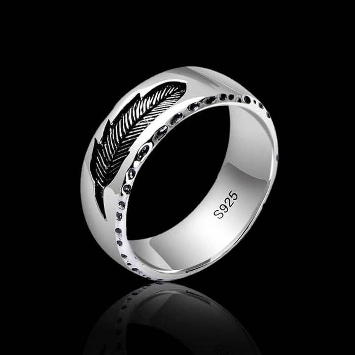 Feather Mark 925 Sterling Silver Ring 01 | RoyalLuster.com