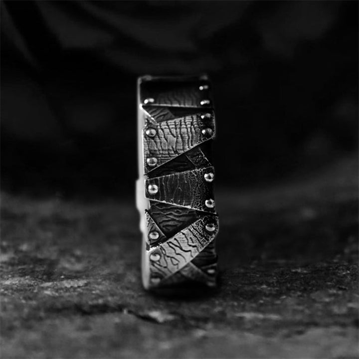 Fence 925 Sterling Silver Men's Ring 04 | RoyalLuster.com