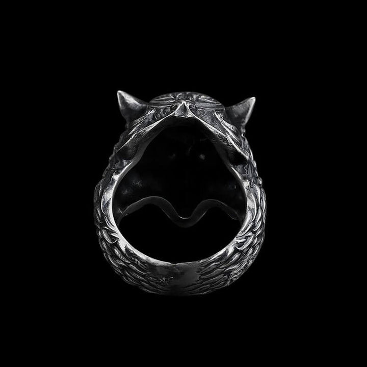Fenrir Wolf Head 925 Sterling Silver Ring
