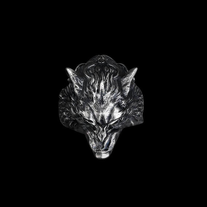 Fenrir Wolf Head 925 Sterling Silver Ring