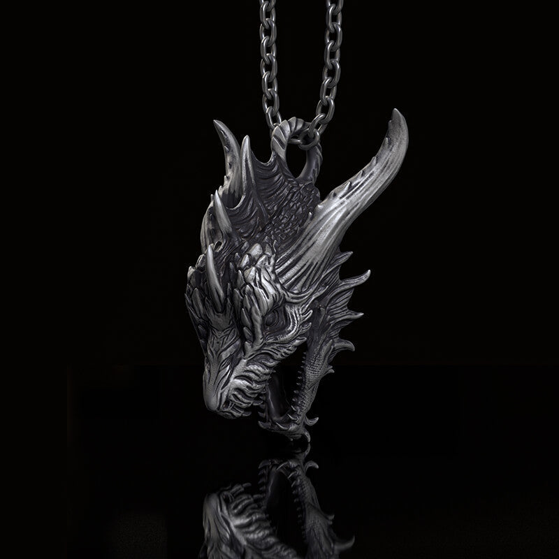 Fierce Dinosaur Head Sterling Silver Jewelry Set | RoyalLuster.com
