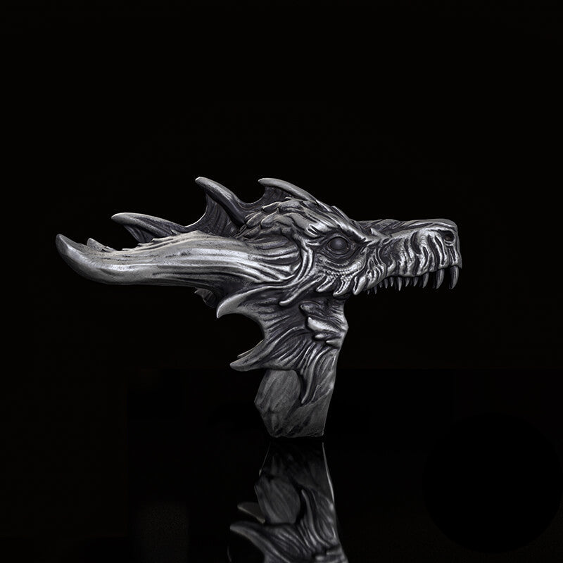 Fierce Dinosaur Head Sterling Silver Jewelry Set | RoyalLuster.com