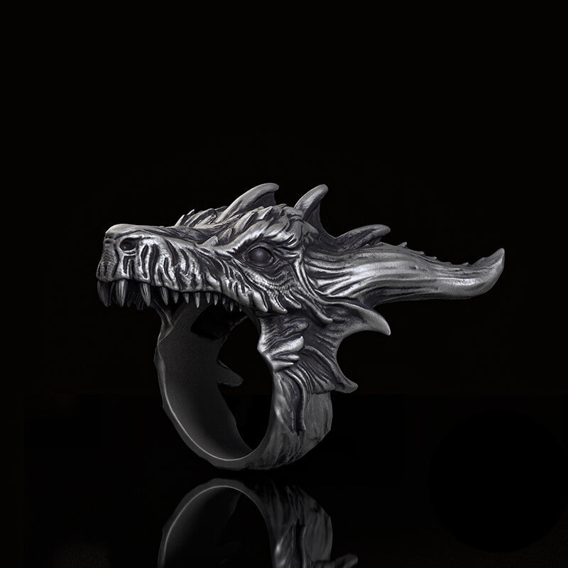 Fierce Dinosaur Head Sterling Silver Jewelry Set | RoyalLuster.com