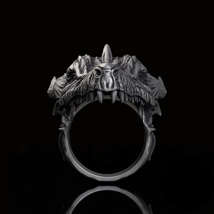 Fierce Dinosaur Head Sterling Silver Jewelry Set