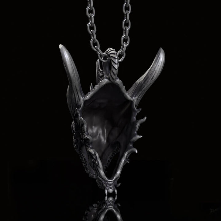 Fierce Dinosaur Head Sterling Silver Pendant