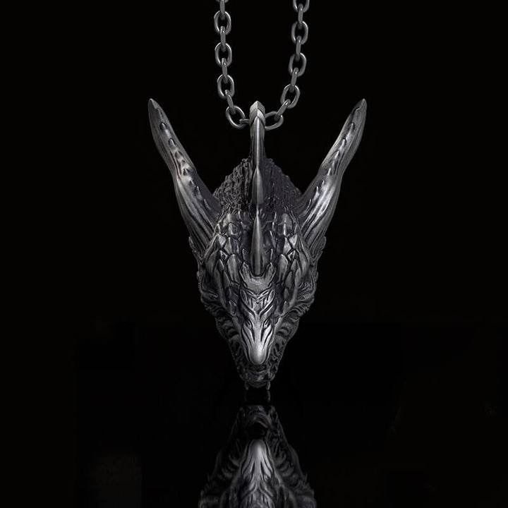 Fierce Dinosaur Head Sterling Silver Pendant | RoyalLuster.com