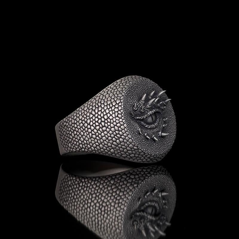 Gothic Heart Skull Hand Holding Rose Sterling Silver Ring | Gthic.com