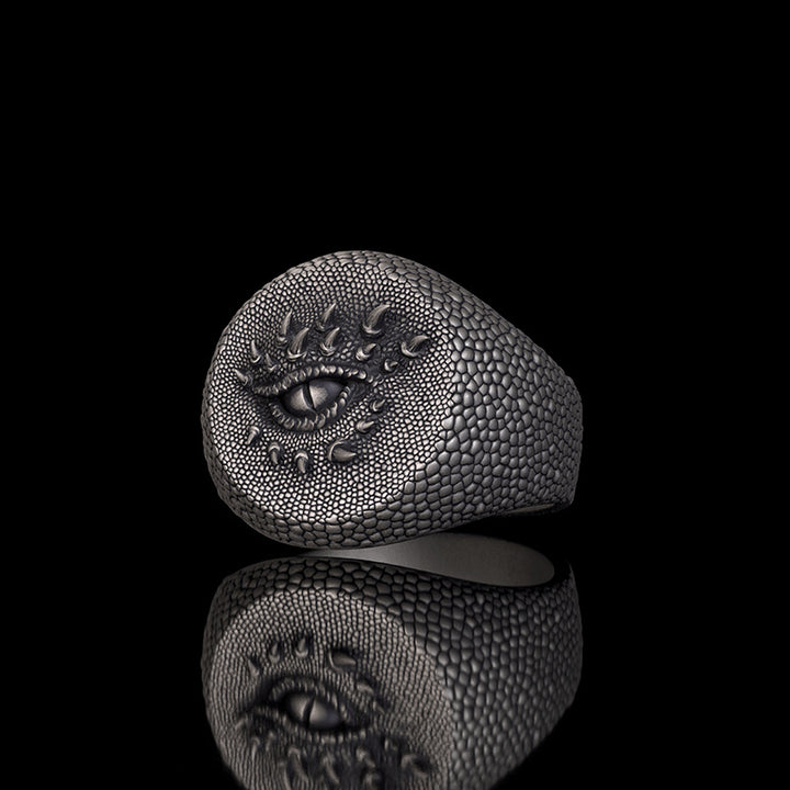 Gothic Heart Skull Hand Holding Rose Sterling Silver Ring | Gthic.com