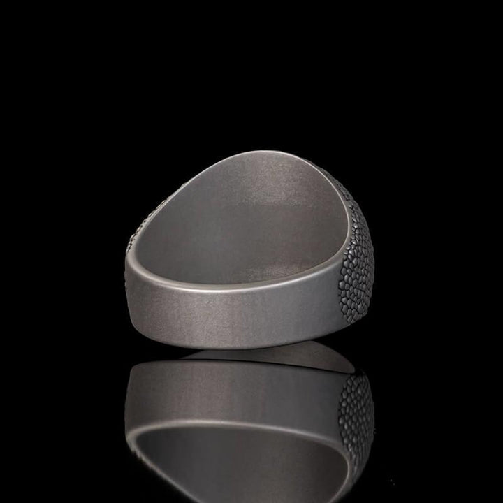 Gothic Heart Skull Hand Holding Rose Sterling Silver Ring | Gthic.com