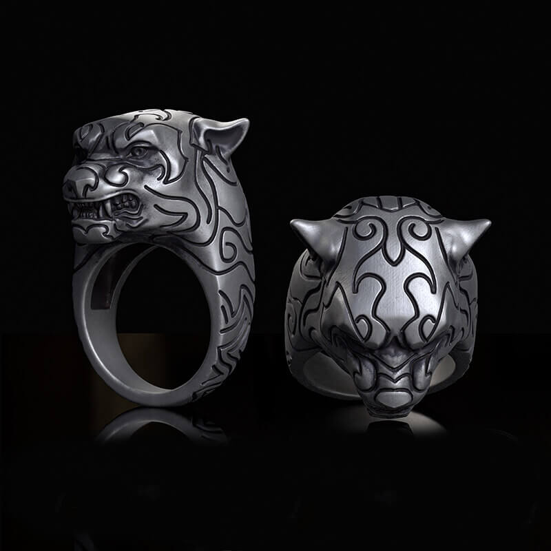 Fierce Panther Sterling Silver Animal Ring | RoyalLuster.com