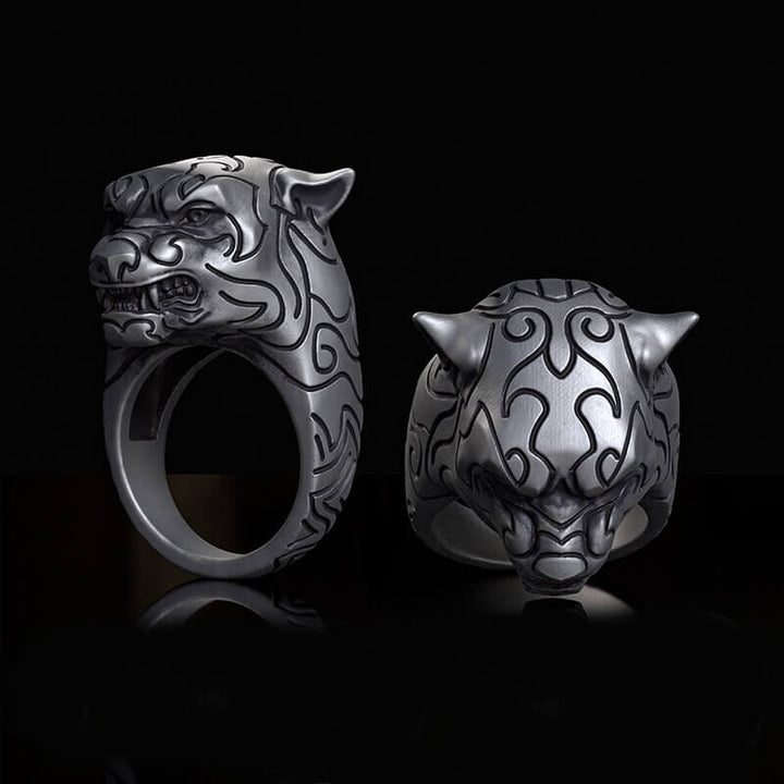 Fierce Panther Sterling Silver Animal Ring | RoyalLuster.com