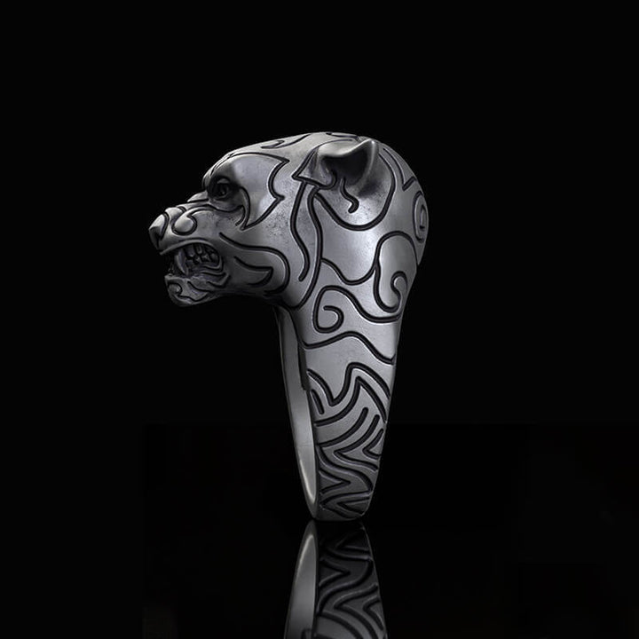 Fierce Panther Sterling Silver Animal Ring