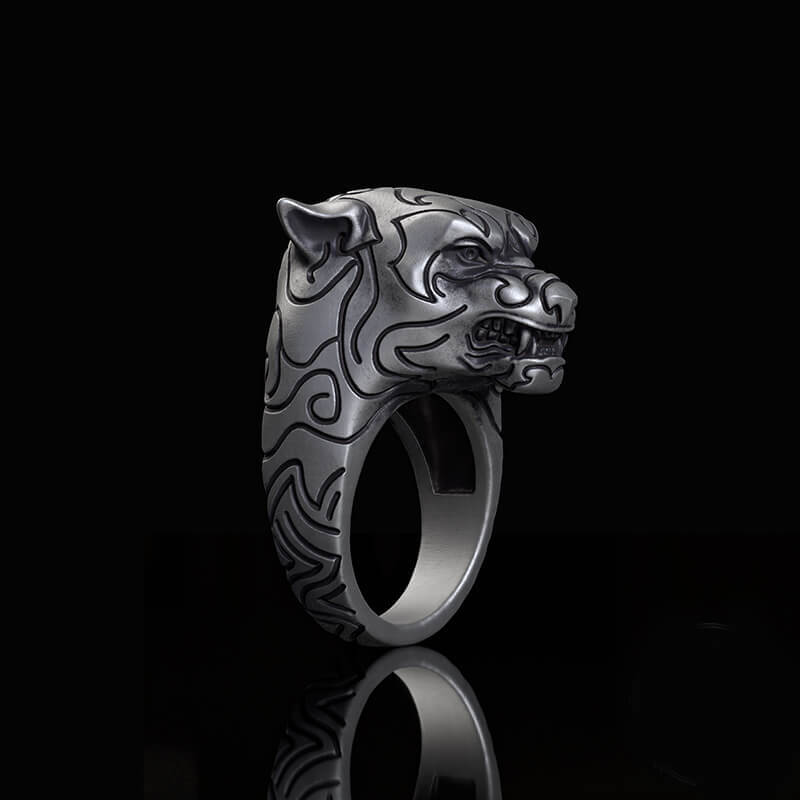 Fierce Panther Sterling Silver Animal Ring | RoyalLuster.com