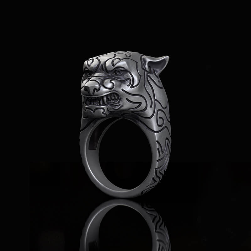 Fierce Panther Sterling Silver Animal Ring | RoyalLuster.com
