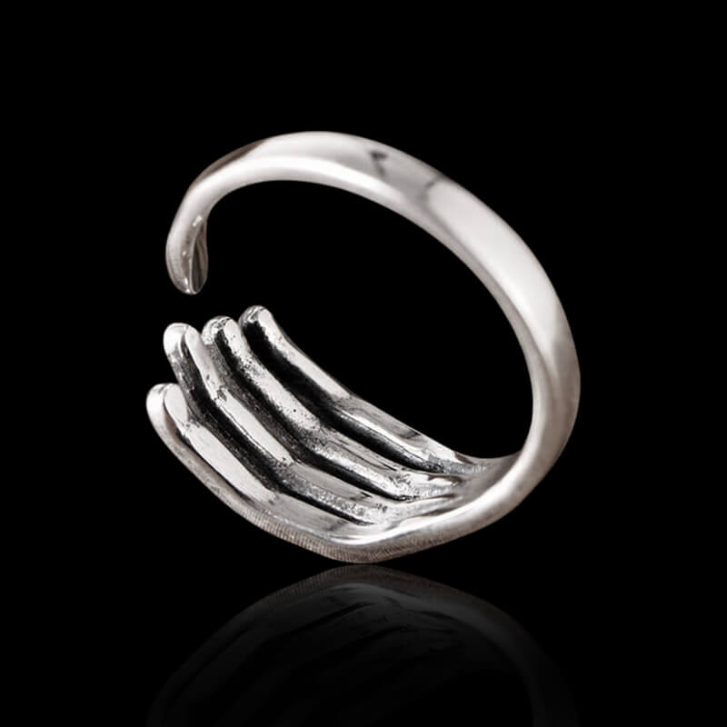 Finger-Shaped Opening 925 Sterling Silver Ring 02 | RoyalLuster.com