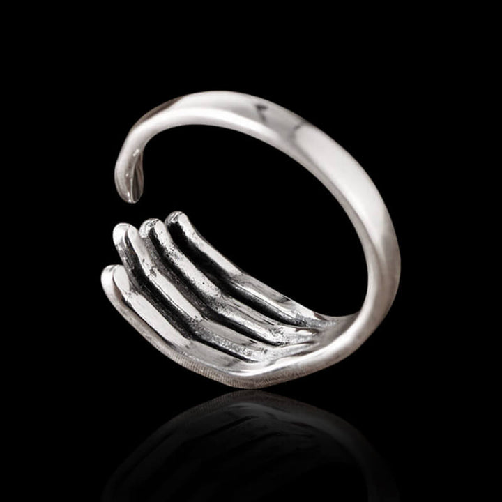 Finger-Shaped Opening 925 Sterling Silver Ring 02 | RoyalLuster.com