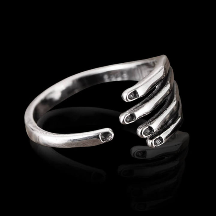 Finger-Shaped Opening 925 Sterling Silver Ring 04 | RoyalLuster.com