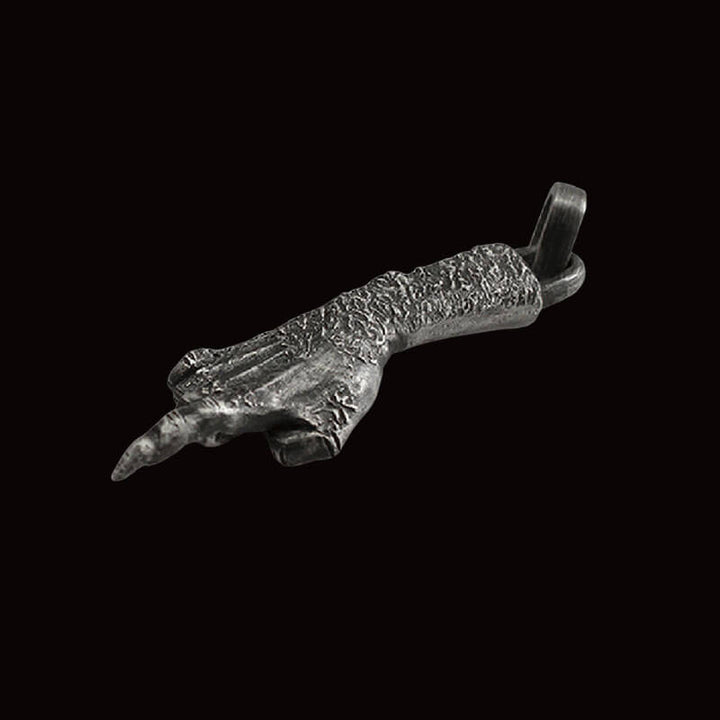 Finger Forefinger Red Copper 925 Sterling Silver Pendant