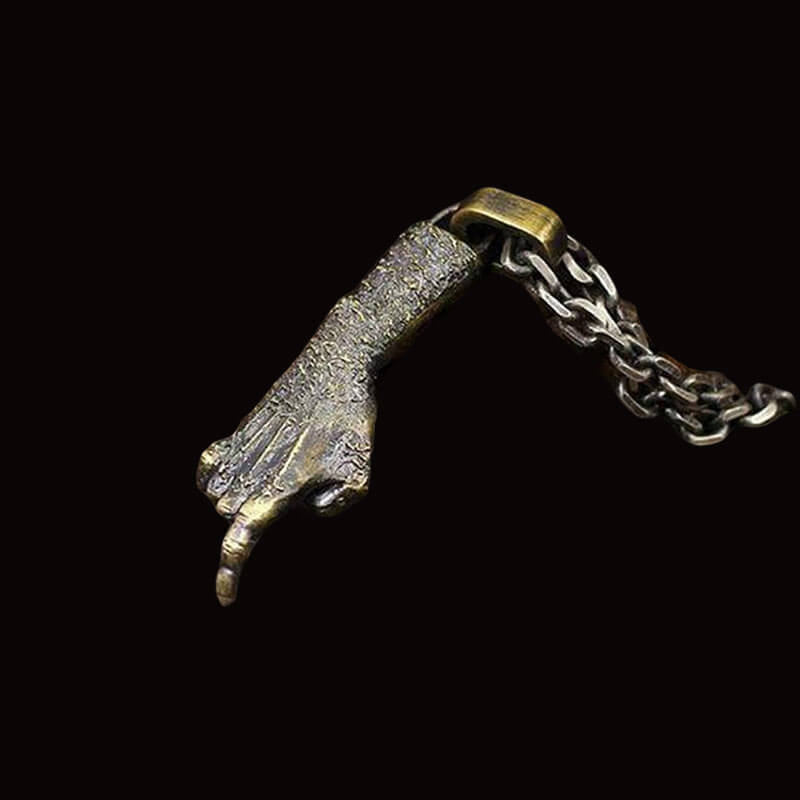 Finger Forefinger Red Copper 925 Sterling Silver Pendant
