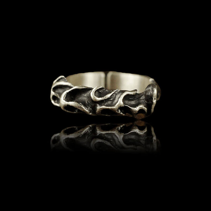 Fire of the Chinese Five Elements 925 Sterling Silver Brass Ring