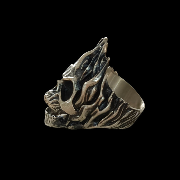 Flame Skull 925 Sterling Silver Ring