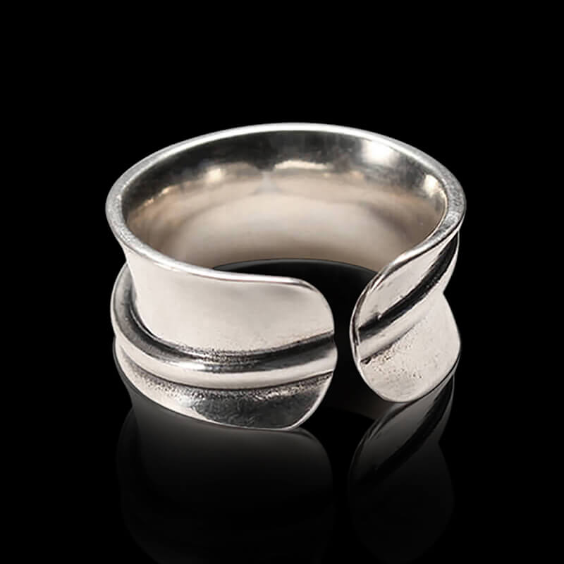 Flare Open 925 Sterling Silver Ring 01 | RoyalLuster.com