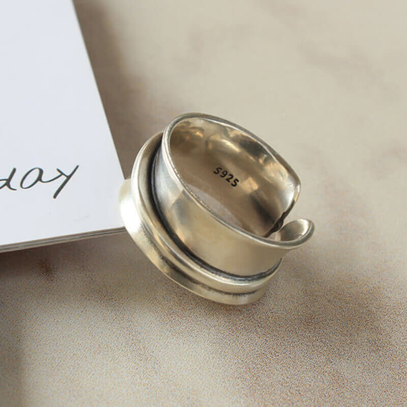 Flare Open 925 Sterling Silver Ring 02 | RoyalLuster.com