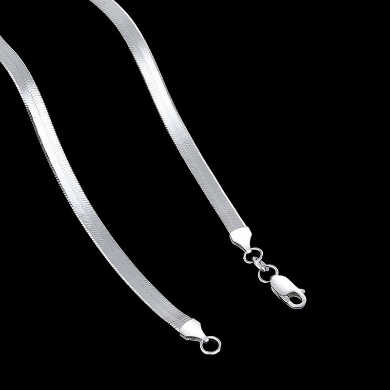Flat Snake Chain 925 Sterling Silver Necklace