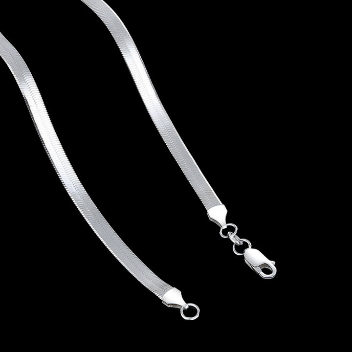 Flat Snake Chain 925 Sterling Silver Necklace