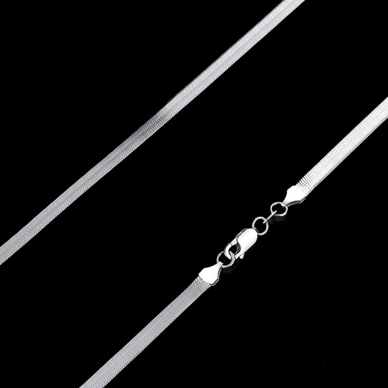 Flat Snake Chain 925 Sterling Silver Necklace