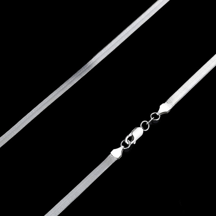 Flat Snake Chain 925 Sterling Silver Necklace
