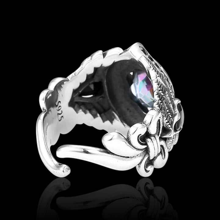 Floral Illusion Gemstone 925 Sterling Silver Open Ring