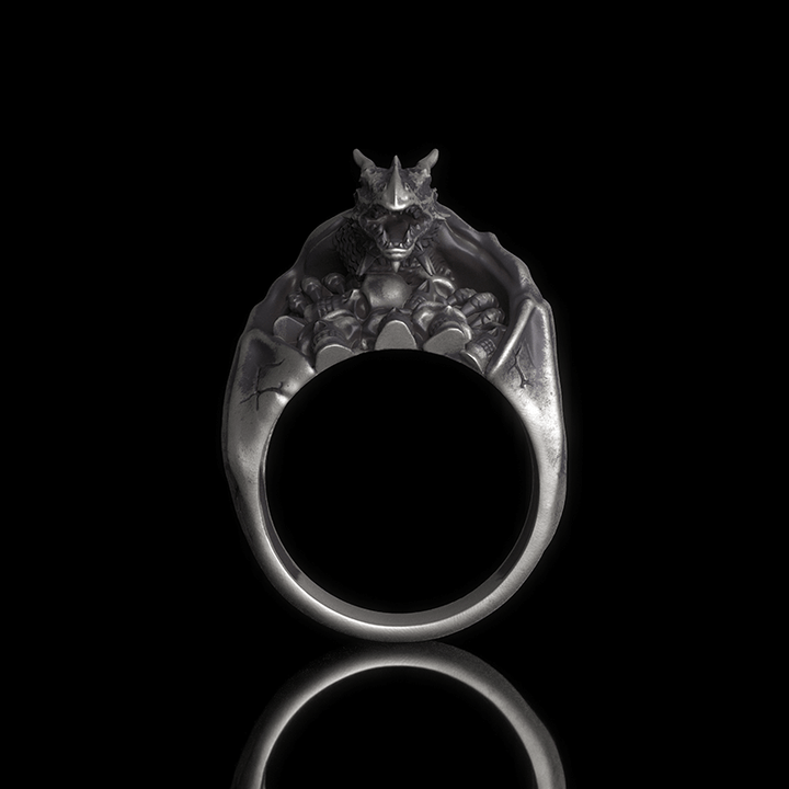 Flying Dragon Skulls 925 Sterling Silver Ring