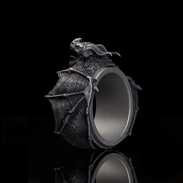 Flying Dragon Sterling Silver Animal Ring | RoyalLuster.com