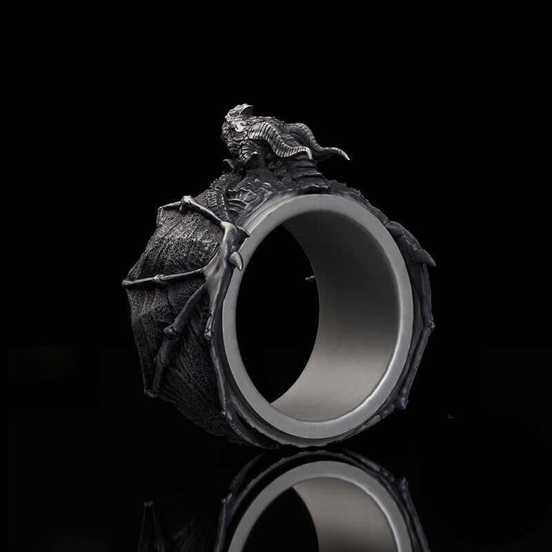 Flying Dragon Sterling Silver Animal Ring | RoyalLuster.com