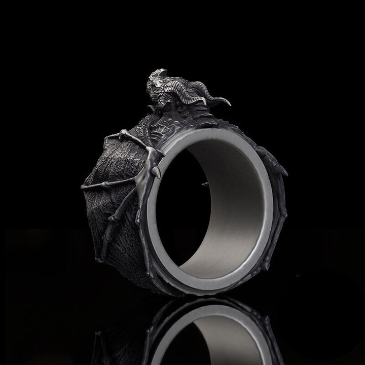 Flying Dragon Sterling Silver Animal Ring | RoyalLuster.com