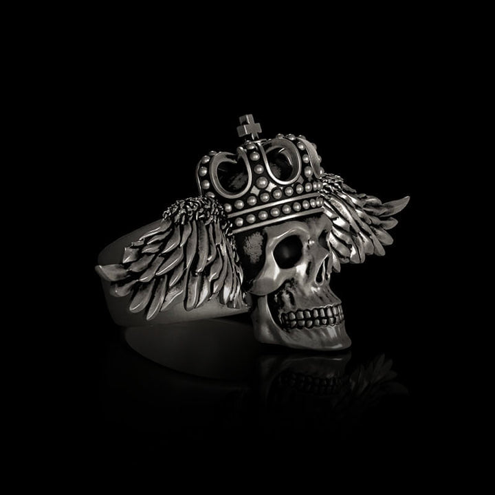 Flying Skull 925 Sterling Silver Ring