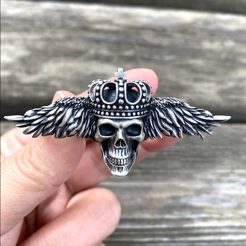 Flying Skull 925 Sterling Silver Ring