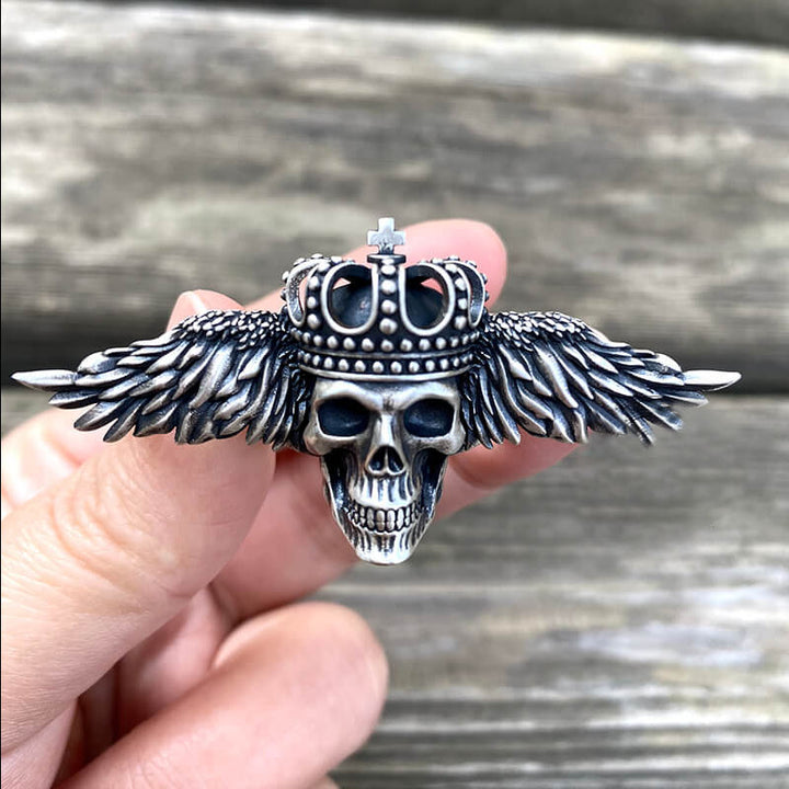 Flying Skull 925 Sterling Silver Ring