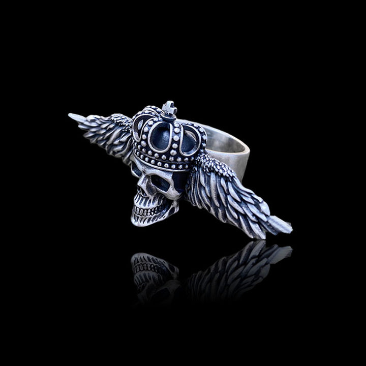 Flying Skull 925 Sterling Silver Ring