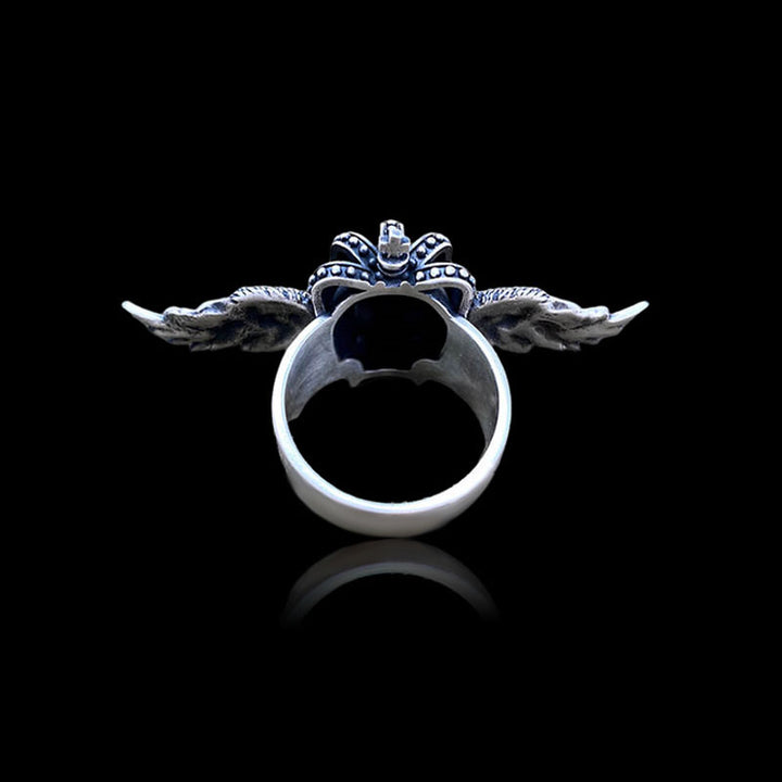 Flying Skull 925 Sterling Silver Ring