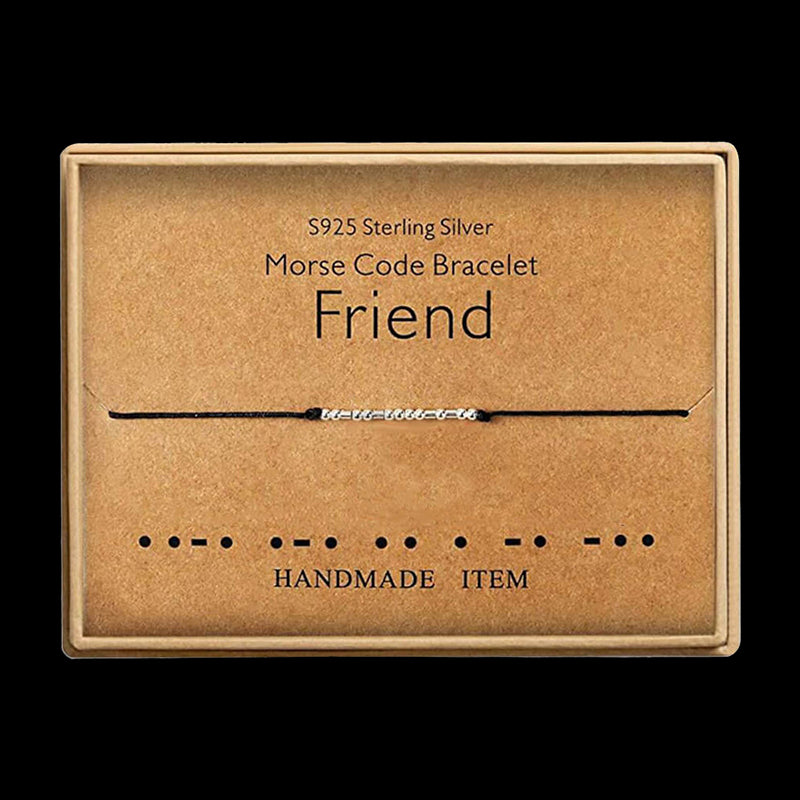 Friend Morse Code 925 Sterling Silver Bracelet
