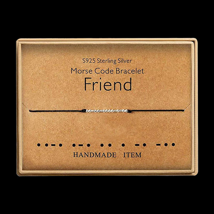Friend Morse Code 925 Sterling Silver Bracelet